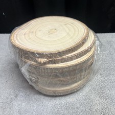 Pack of 10 Unfinished Round Wood Slice with Bark Edge, Shapes Theme Craft Piece picture