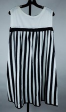 Vintage 1950s 60s Lolli-Jamas Black White Stripe Shift Dress Barbie Era XS picture