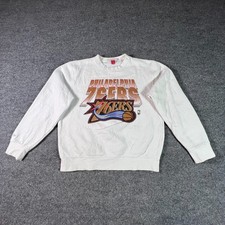 VTG Mitchell & Ness Philadelphia 76ers Sweatshirt Men Large White NBA Basketball picture