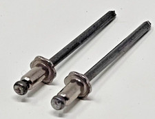 (2 pcs) GM Ford Chrysler sheet metal rivets - Stainless Steel Data Tag NOS picture