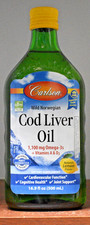 Carlson Labs Wild Norwegian Cod Liver Oil Lemon 16.9 oz (500 ml) 1100 mg Omega-3 picture