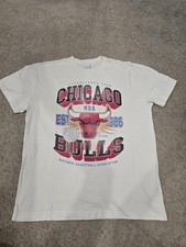 Abercrombie & Fitch Chicago Bulls NBA White Graphic T-Shirt Mens XXLT picture