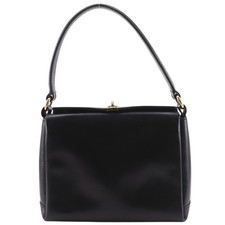 GUCCI Old Gucci Shoulder Bag vintage black leather Women picture