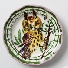 Nathalie Lete L’ete Anthropologie 10” Plate Owl W Pipe picture