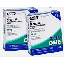2 PACK-Rugby Clear Nicotine 21mg Transdermal System Patch Step 1 picture
