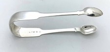 19th Century English Hallmarked Sterling Silver Sugar Tongs 49 grams picture