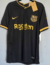 Nike FC Barcelona Lionel Messi #10 Soccer Jersey Black/Gold Men's Size L picture