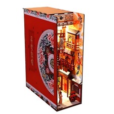 DIY Japanese Cherry Blossom Book Nook Kit - Miniature Bookshelf Insert with LED picture