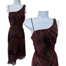 Vintage 90s Y2K Alyn Paige Slip Dress 7/8 Asymmetrical Midi Grunge Sheer picture