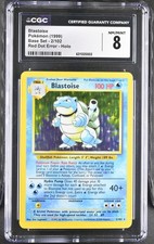 Blastoise 002/102 Base Set 1999 Red Dot Error Holo CGC 8 picture
