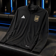 adidas Los Angeles FC LAFC MLS Soccer Full Zip Jacket L Black picture