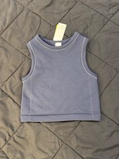 All in Motion Girls Navy Waffle Knit Muscle Tank Top Size M picture