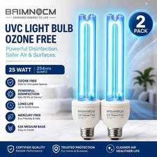 BAIMNOCM 2 Pack 25W UVC UV Light Bulbs 254nm Ozone Free E26 Germicidal Lamp picture