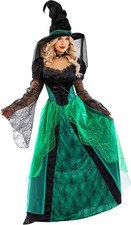 🕸 New ENCHANTING WITCH Halloween Costume by Morph * Size MEDIUM (8-10) Green 🕸 picture