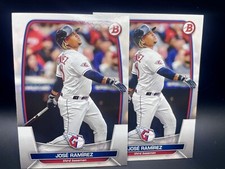 Jose Ramirez 2023 Bowman #99 Cleveland Guardians Baseball 2 Card Lot MLB picture