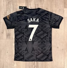 BUKAYO SAKA 2022/23 Arsenal FC Black Football Kit Soccer Jersey - Men's L picture