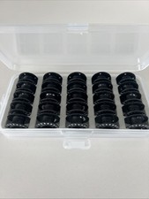 Genuine Bernina 4/5/7 Sewing Machine Jumbo Bobbins Set of 25 with Case picture