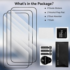 3PK Protector Maximum Coverage Tempered Glass Screen  FOR iPhone17ProMax 6.9