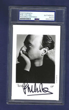 Phil Collins Autographed 3.5x5.5 Photo Singer, Drummer, Songwriter PSA SLABBED picture