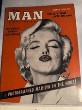 MARILYN MONROE -MODERN MAN MARCH 1955 GREAT SEPIA TONE PHOTO COVER MAGAZINE picture