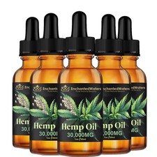 Organic Hemp Oil (5-Pack) Cold-Pressed, Stress Pain Sleep, Unrefined, Made USA picture
