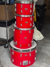 Slingerland Red Drum Kit Set 12 13 16 22 w Hardware 1977 Vintage picture