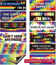 12 Pcs Rainbow Magnetic Car Stickers, Gay Pride Car Magnets, Reusable Prank Bump picture