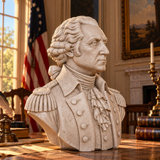 George Washington Bust Statue US President Figure 3D Printed History Desk Decor picture