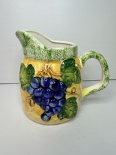 Panware Home Essentials Pottery Jug Yellow and Grapes (5 1/2 H x 4 1/4 W) picture