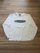 Senate Aggressive Inline Skate Longsleeve T Shirt White 90s Vintage Medium picture