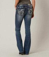 NWT Womens Miss Me MidRise Bootcut Wing Jeans Size 26 27 28 29 30 31 32 33 34 36 picture
