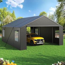 13 x 25 FT Carport Canopy Heavy Duty Car Port with Windows , Side-Opening Door picture