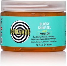 Curldaze Glossy Shine Gel Kukui Oil Sulfate Paraben Silicone-Free 12 fl oz picture
