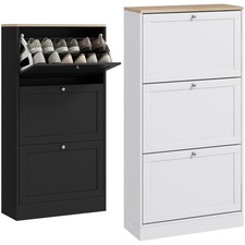 HOMCOM Modern Shoe Cabinet with 3 Flip Drawers for 12-18 Pairs of Shoes picture