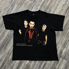 Vintage 1998 Depeche Mode Singles Tour 86 98 T Shirt L Logotel Band Tee picture