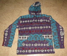 VINTAGE Santana Pullover Fleece Southwestern Hoodie Jacket Men's Size XL picture