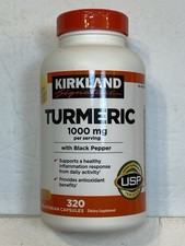 New Kirkland Turmeric with Black Pepper 1000mg 320 capsules Exp. Oct 2026 picture