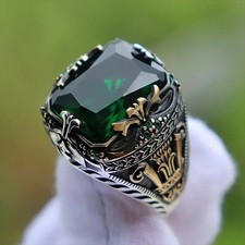 Sterling Silver Handmade Jewelry Black Men's Ring All Size Fashion Ring 2026 picture