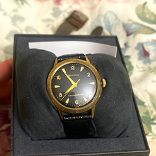 Vintage 1950s BULOVA – Black Honeycomb Dial & Coin Edge Bezel picture