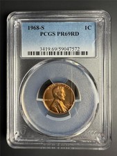 1968 S LINCOLN CENT PROOF 1C PR69 RD MIRROR FIELDS LUSTRIOUS COIN PCGS SKU 3869 picture