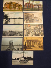 ​9 Vtg Beardstown Illinois Postcard Lot RPPC 1922 Flood Steamboat Fish Fry + picture