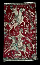Antique 1 of A Kind Tabrizz Hunting Manuscript Pictorial  Wall Hanging Rug 3x5' picture