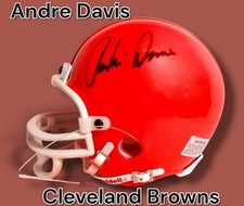 ANDRE DAVIS AUTOGRAPHED SIGNED CLEVELAND BROWNS MINI HELMET TOPPS RESERVE  picture