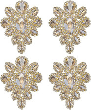 4PCS Rhinestone Applique Topaz Teardrop Shape Rhinestone picture