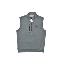 johnnie-O Denny Men's Vest Size S Gray Texas A&M Quarter Zip Pullover NEW picture