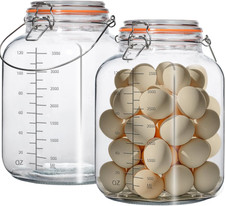 2 Pack 1 Gallon Glass Jar with Airtight Lids,Super Wide Mouth Large Mason Jars 1 picture
