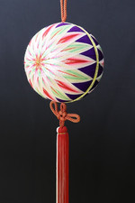 Vintage Japanese Yanagawa Sagemon Temari Ball Hanging Ornament Silk Mobile 77cm picture
