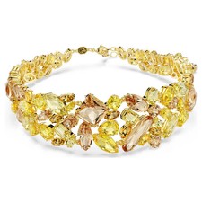 Swarovski Gema choker Mixed cuts, Yellow, Gold-tone plated New picture