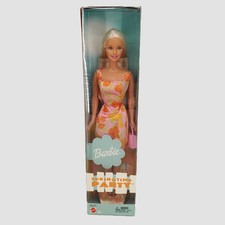 Mattel Springtime Party Barbie Doll Pink Floral Dress 2002 Vintage C2525 NRFB picture