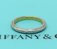 NYJEWEL Antique Tiffany & Co. 22k Gold & Platinum 2.4mm Band Ring dated 1918 picture